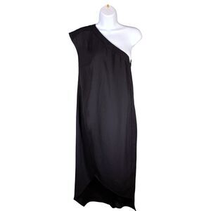 All Saints Luana Black One Shoulder Asymmetrical Dress Womens 2 Evening Cocktail
